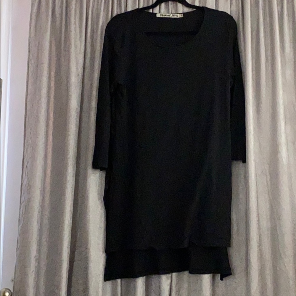 Michael stars 3/4 tunic side slits black